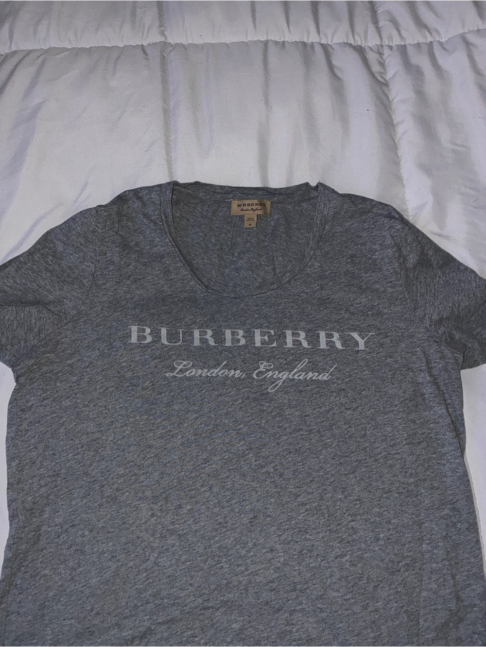 Burberry Heather Gray Logo Tee
